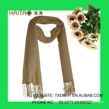 women yellow silk scarf shawl in warm winter